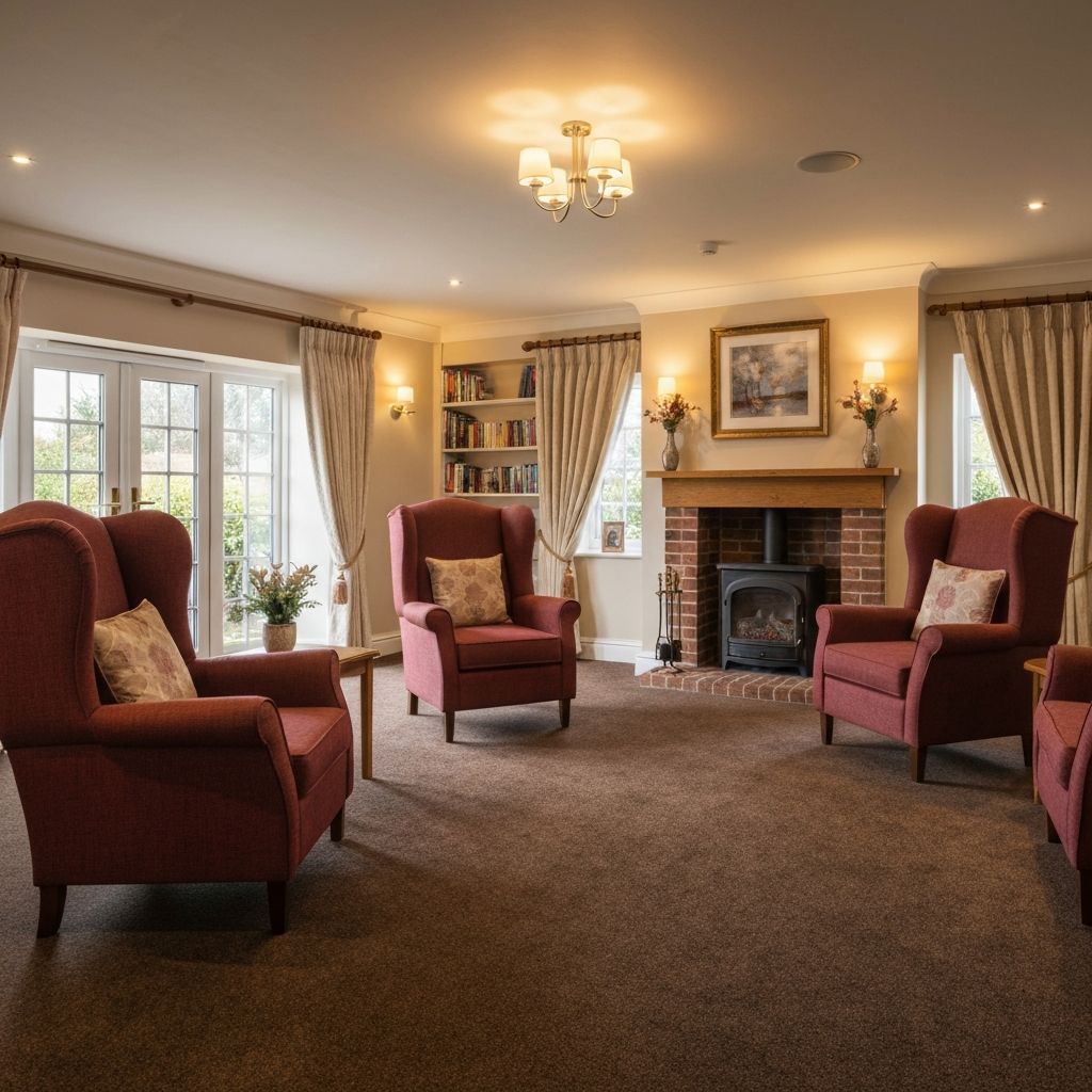 Comfortable communal lounge at Birchwood Grove